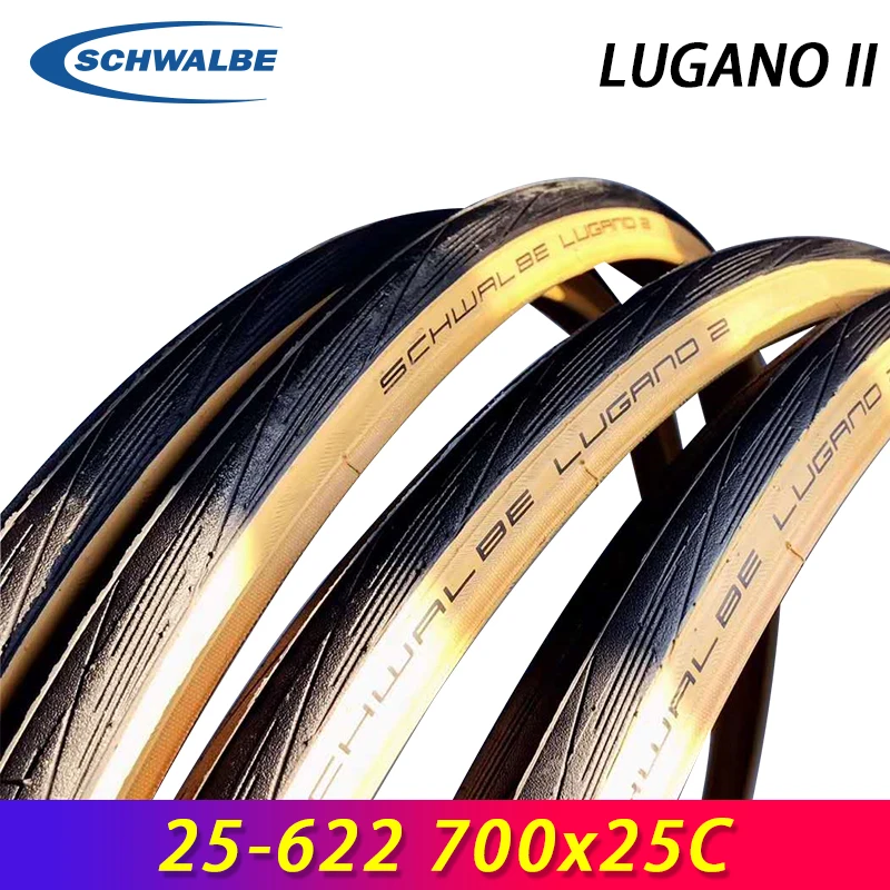 SCHWALBE LUGANO II 25-622 700x25C Level 3 K-Guard Puncture Protection Classic-Skin Wire Tire for Road Bicycle Cycling Parts