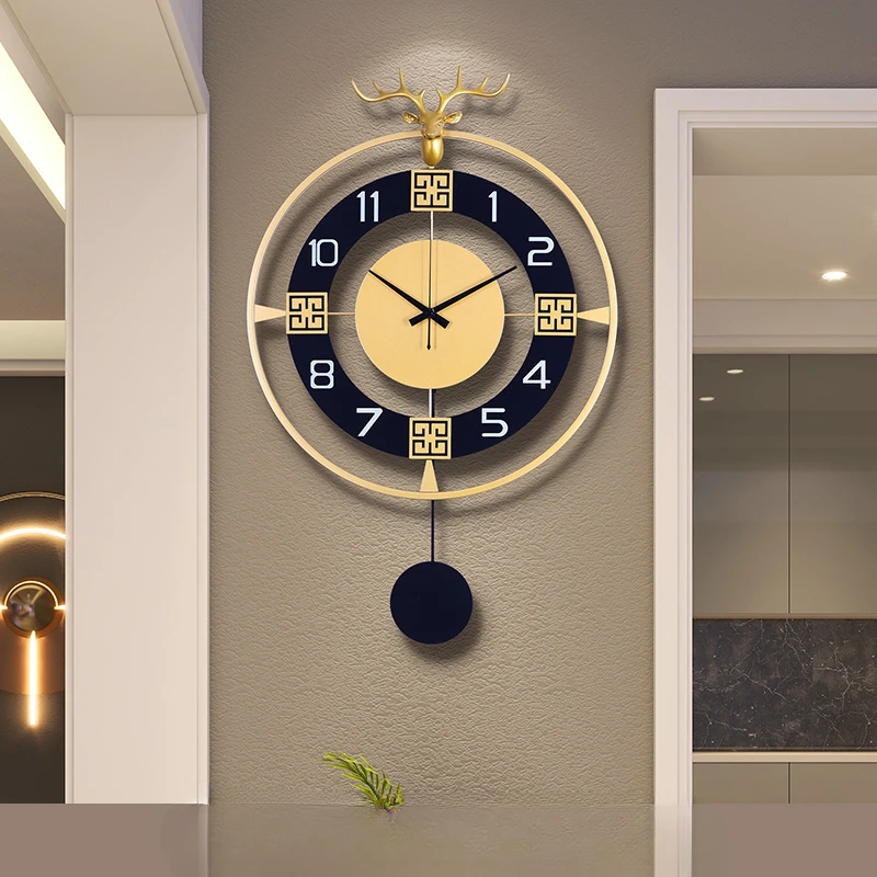 

Nordic light luxury living room deer head wall clock personality creative wall clock modern simple fashion atmospheric clock