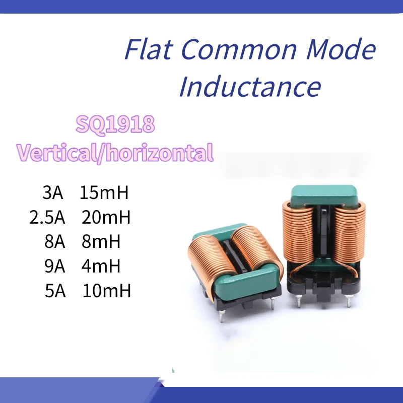 2 Stks/partij Gemeenschappelijke Modus Inductie Sq1918 4mh/8mh/10mh/15mh/20mh Verticale/Horizontale Emi Filtering Platte Draad Inductiespoel