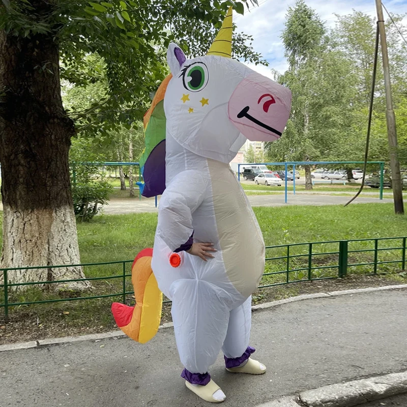 

Rainbow Unicorn Inflatable Clothing Adult Cartoon Inflatable Clothing Set Halloween Fun Theme Party Christmas Dress Up Costume