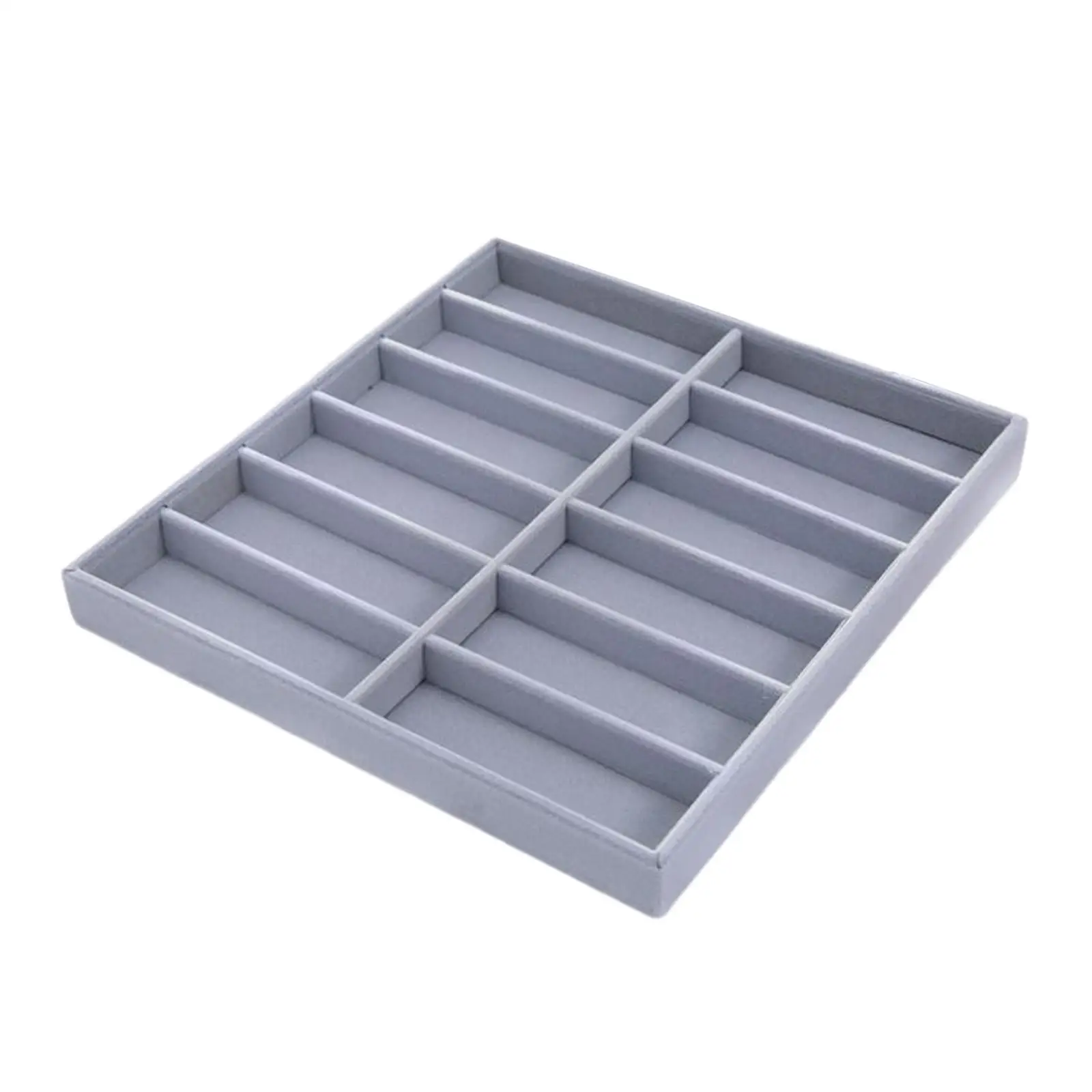 

Glasses Organizer 12 Slot Glasses Storage Tray for Tabletop Home Showcase