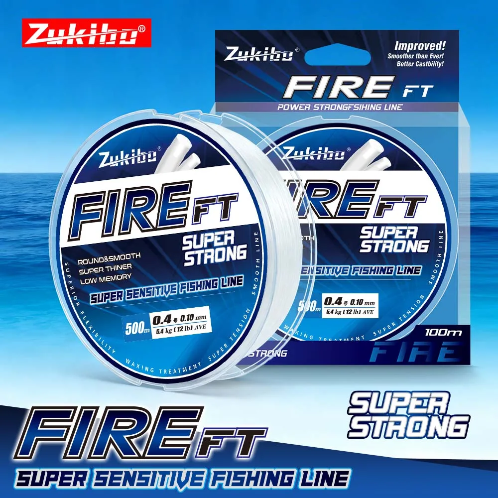ZUKIBO FIRE FT Fused Braid Fishing Line Lab Tested Low Memory Thin Diameter Smooth Casting High Strength Floating Rock Fishing