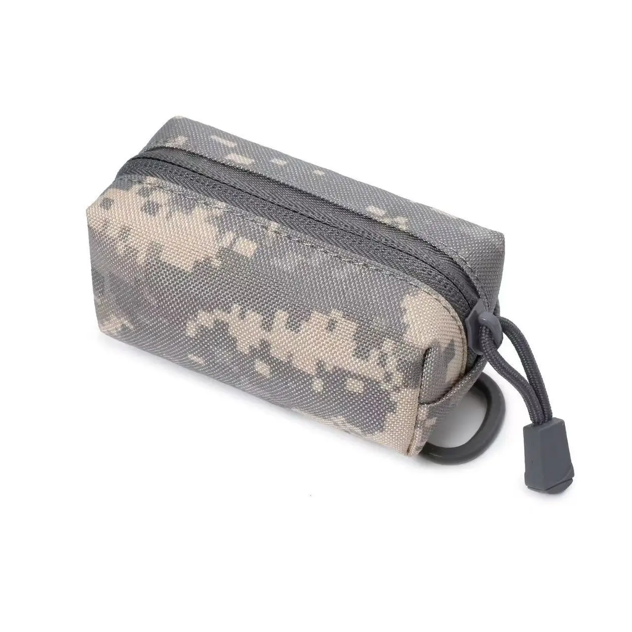 Outdoor Mini EDC Reißverschlusstasche MOLLE Kleine Tragbare Nylon-Schlüssel- und Münzbörse mit D-Ring für Radfahren, Jagen, Wandern, Reisen