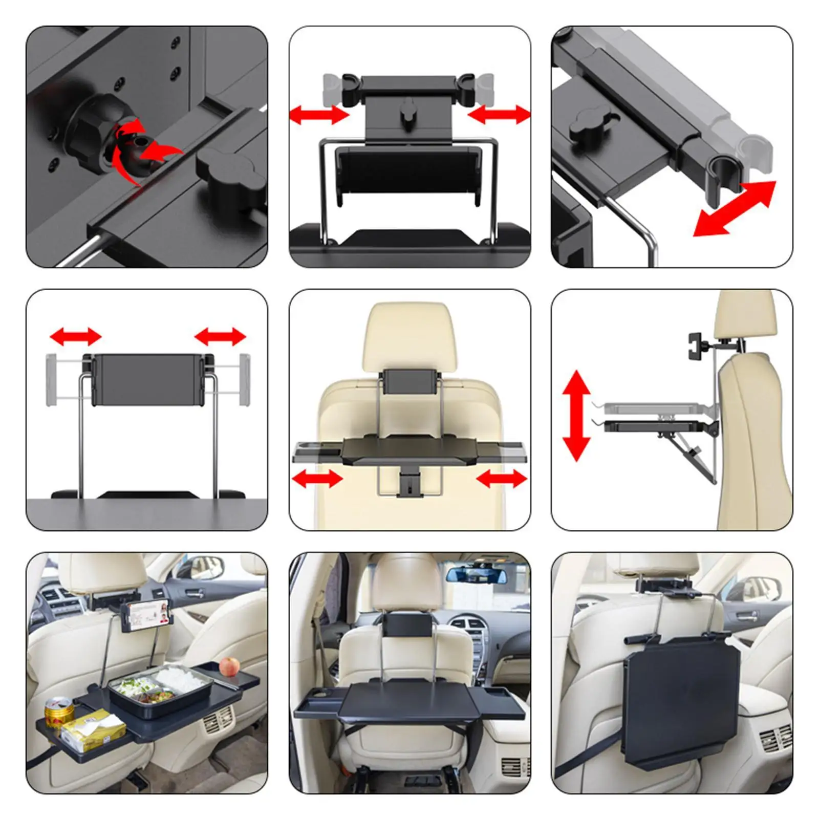 Car Back Seat Tray Table Folded Seat Back Car Backseat Table Auto Backseat Food Tray Desk for Rvs Eating Working Writing