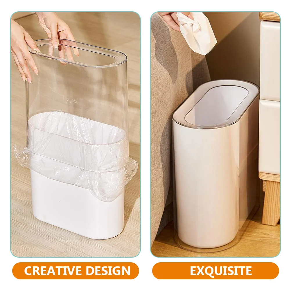 

Slim Bathroom Trash Can Narrow Plastic Garbage Bin For Home Office Bedroom Laundry Utility Room Waste Basket Thickened