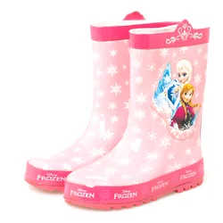 Botas de lluvia de dibujos animados de Disney para niños y niñas, zapatos de agua antideslizantes, zapatos de princesa frozen, botas de elsa y anna