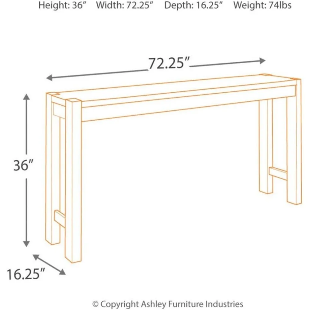 Mesa de comedor de altura de mostrador urbano Torjin, mueble marrón de dos tonos