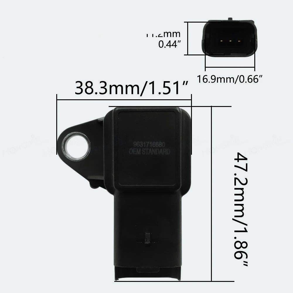 

Sensor presión aire para Citroën, accesorio para Fiat 9631716680, 19207, 079800 T, 4480-079800, 5780-1,4, 2.5BAR, HDi, JTD, 1/