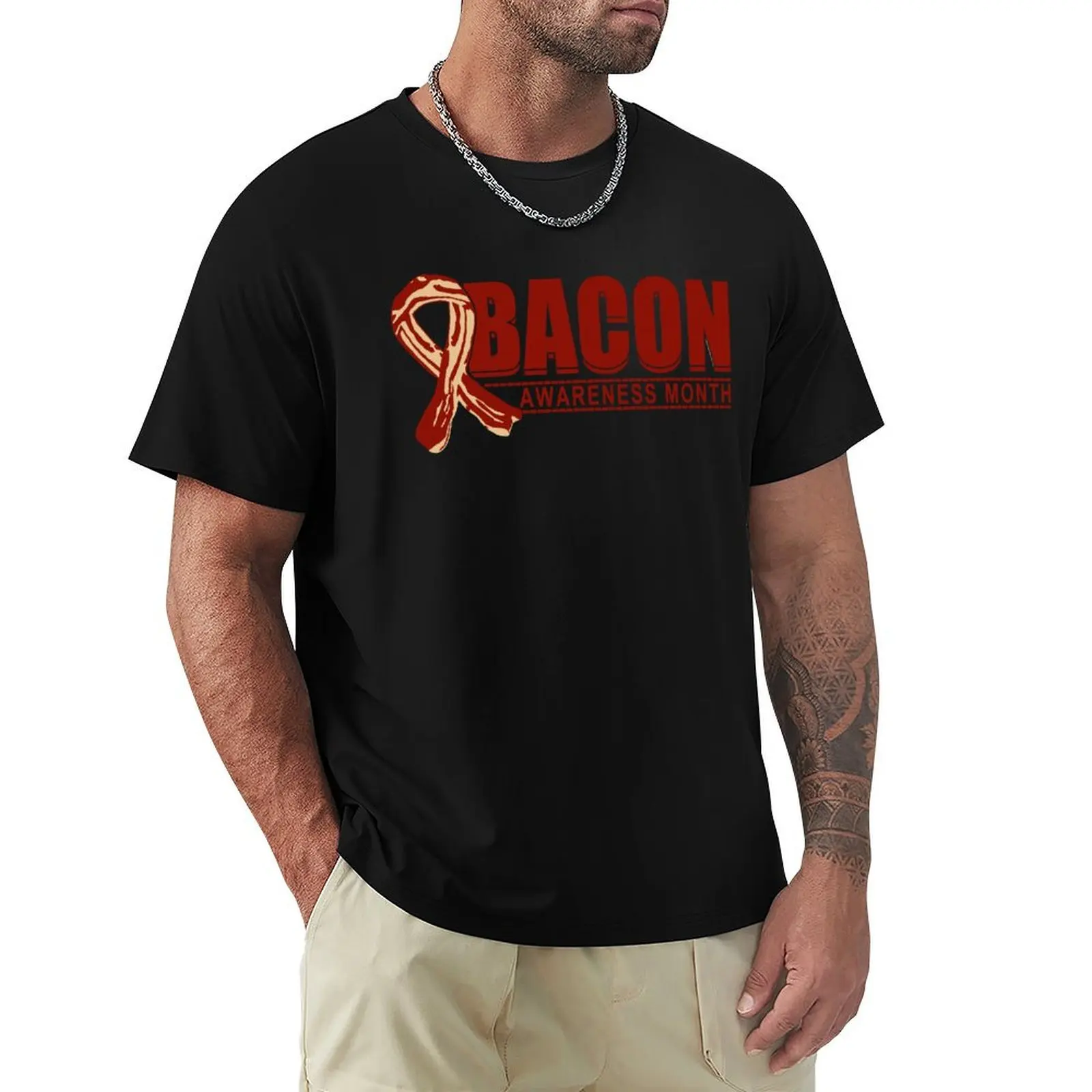 Bacon Awareness Month for any Pig Lover! T-Shirt t shirts for man slim fit T-Shirt