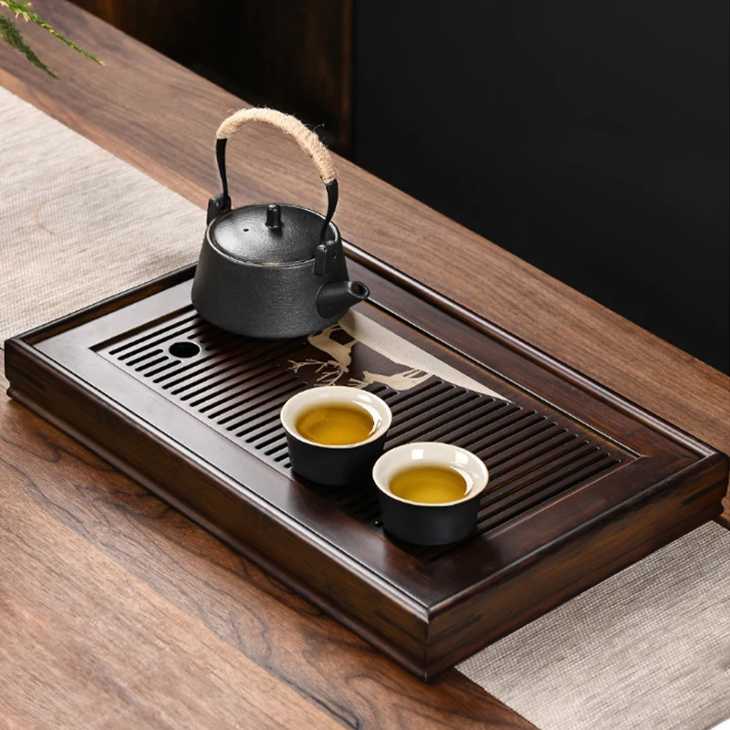 

Chinese Bamboo Tea Tray Modern Minimalist Tea Set Tray Kung Fu Tea Set Large Capacity Tea Ceremony Water Storage Dry Tea Table