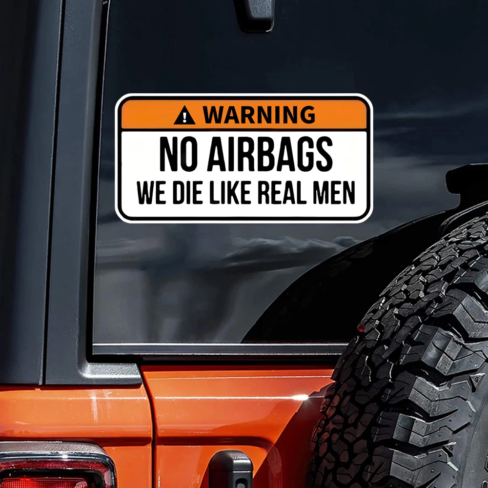 15x7cm, No Airbags Funny Vinyl Car Decal, Exterior Decorative Accessories, Used for Car, Motorcycle, Van, Durable and Weather