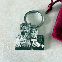 Personalized Photo Customized Keychain Dog Pet Keychain Stainless Steel Keyring Family Photos Keychain DIY Picture Keychain