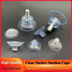 10 Stuks Clear Sucker Zuig Sterke Vacuüm Cups 17/18/19/20/30/33mm Transparante Zachte Pad Glazen Tafel Aanrecht Antislip Pakking
