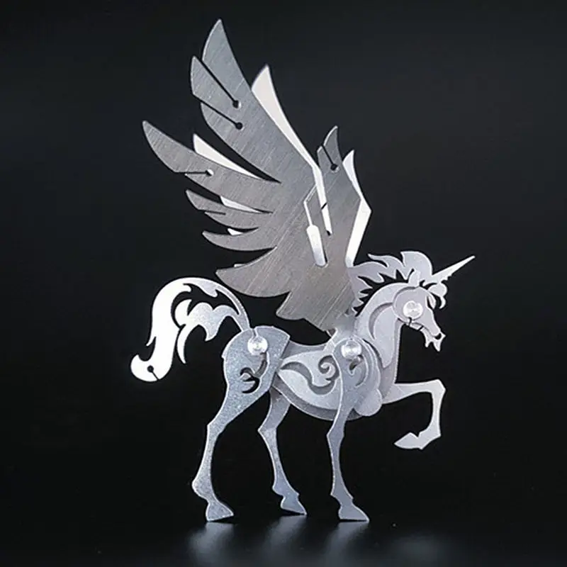 Stainless Steel DIY 3D Metal Puzzle Unicorn Gluttonous Charizard Ice Dragon Phoenix High Difficulty Mechanical Assembly Model