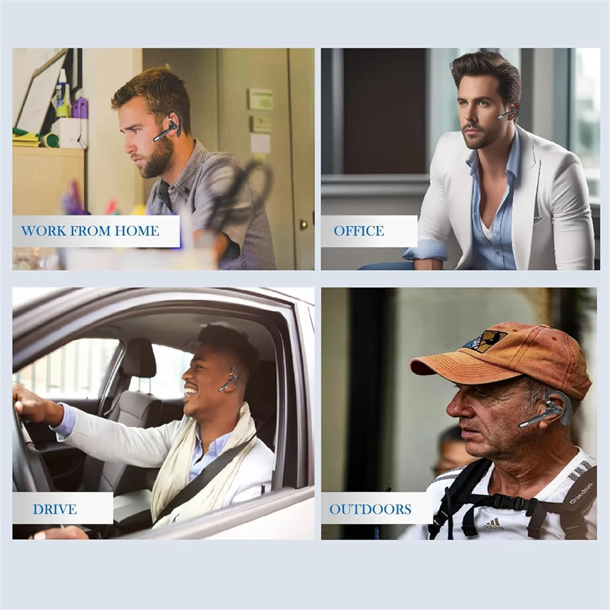 

Wireless Earphone Bluetooth Headset Wireless Earphone with Noise Cancelling Microphone for Trucker Computer Driving Meeting