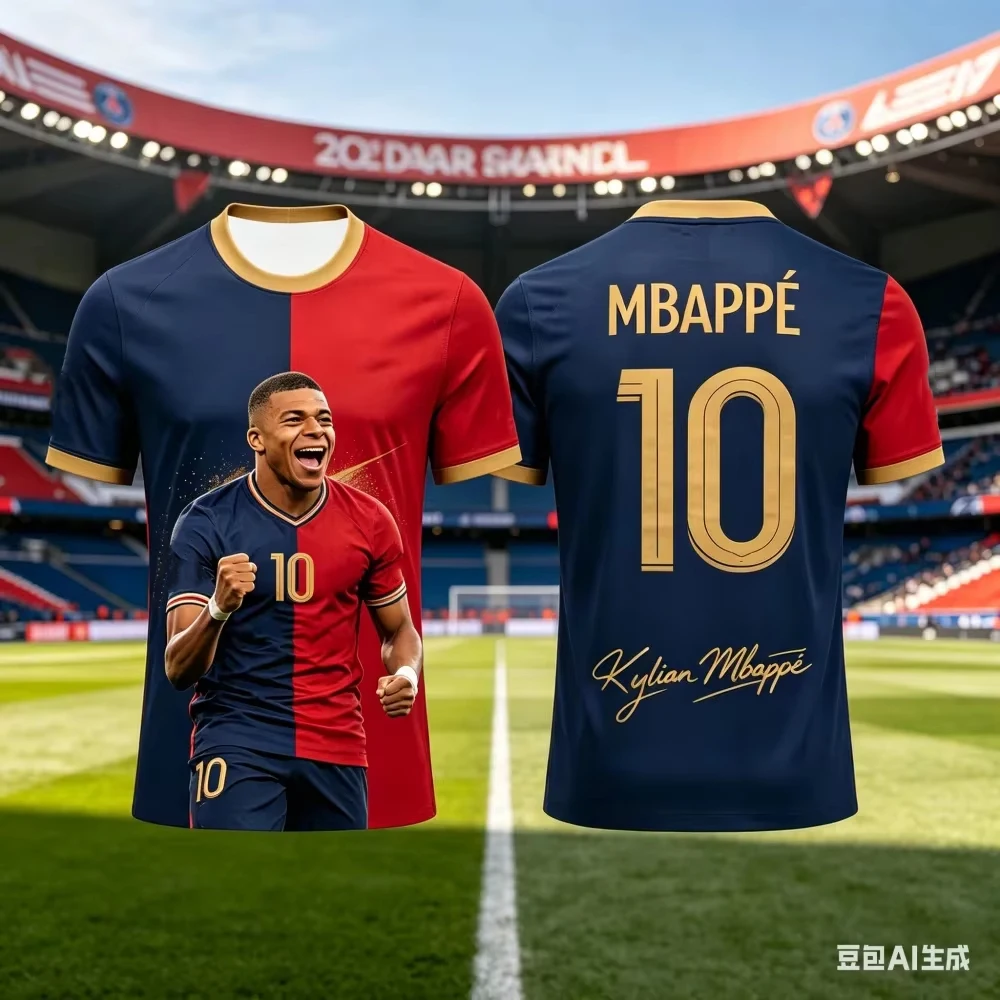 2026 Fashion Mbappé Summer 3D Printable Family Clothing Football Shirt T-shirt Is Suitable for Daily and Sports Wear