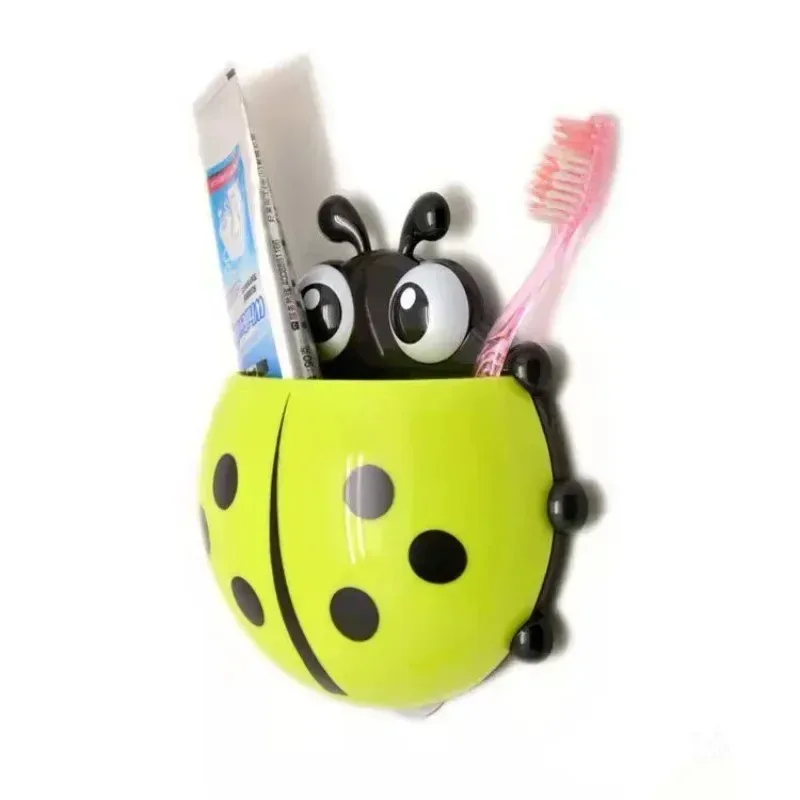 Kids Punch-free Seven Star Ladybug Toothbrush Holders Cartoon Animal Suction Cup Container Holder Creative Toothpaste Holders