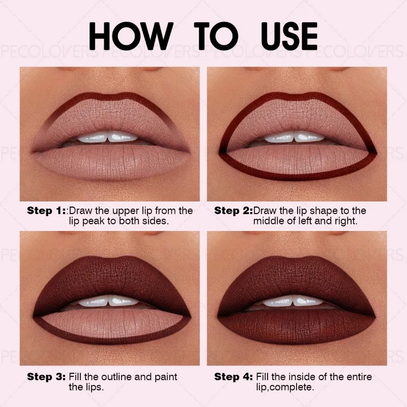 マルチカラー リップライナー、唇の輪郭を描く、ふっくらと魅力的な唇、防水性と耐汗性、リップコスメ