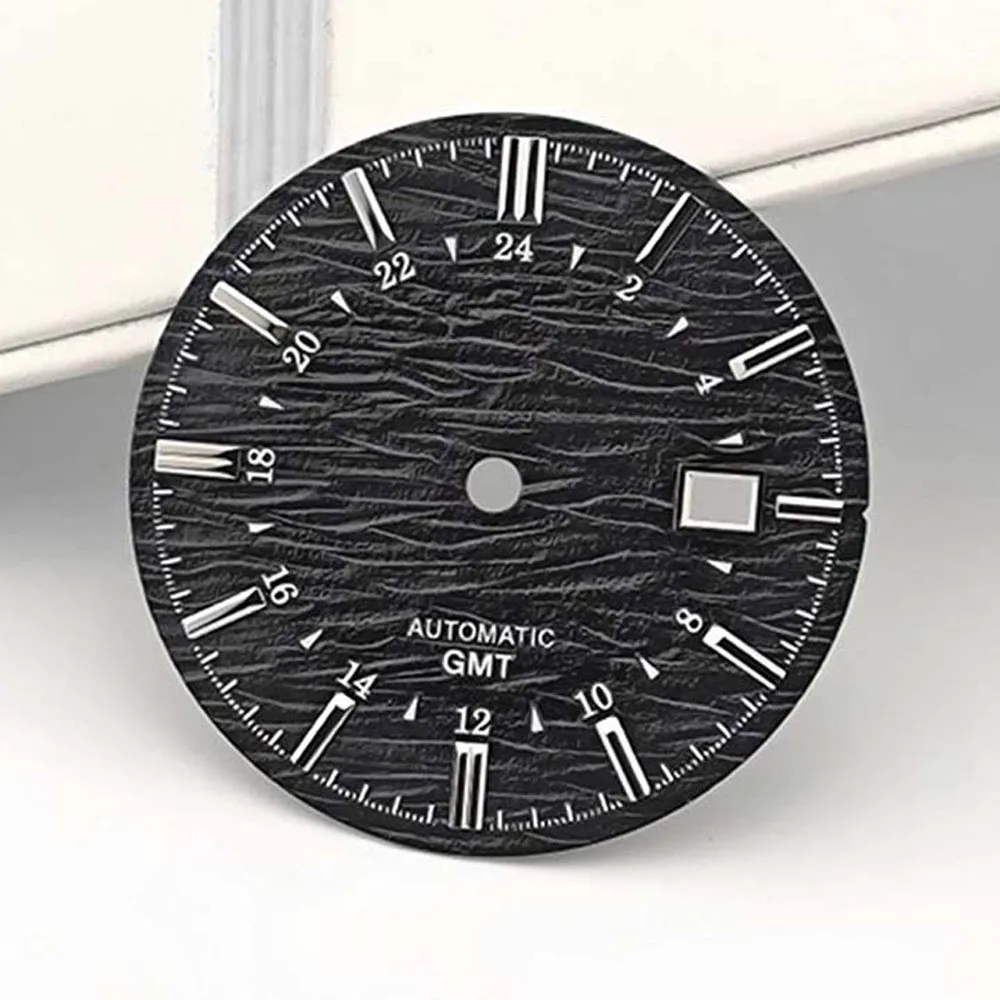 35-mm-Zifferblatt, kein leuchtendes silbernes Nägel-Zifferblatt NH35, für NH34-NH35-Uhrwerk, einzelne Kalender-Zifferblätter, modifiziertes Zubehör