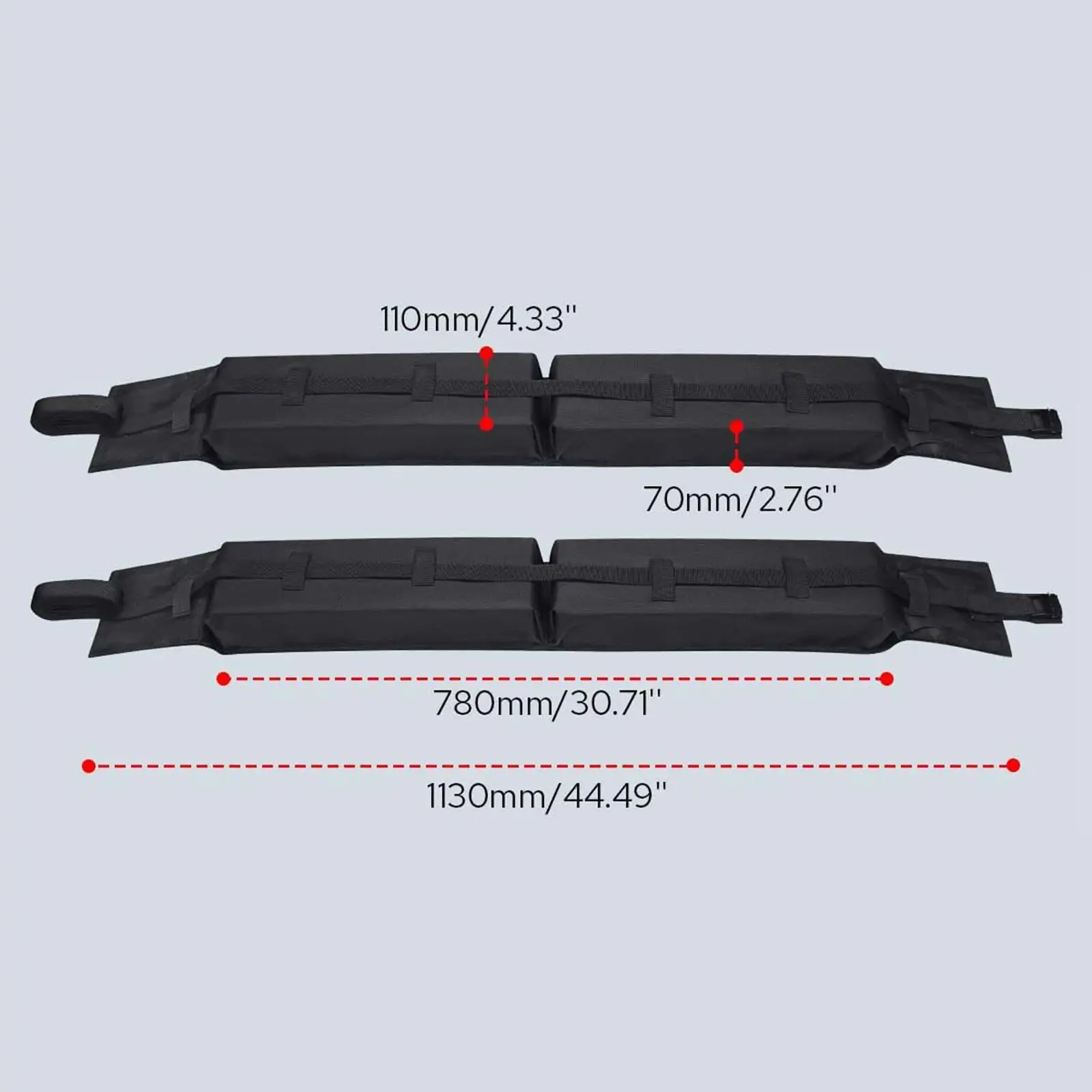 Almohadillas para Portaequipajes de Techo de Coche, Cojín Suave, Sistema de Transporte de Equipaje, Tela Oxford Impermeable para Transporte de Kayak, Canoa, Tabla de Surf y Snowboard