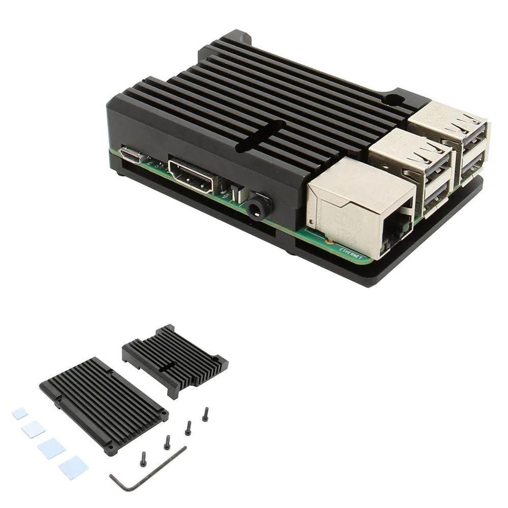 Armor Aluminum Case for Raspberry Pi 3 Model B, Auto Cooling Metal Case with Heatsink Thermal Adhesive for Raspberry 3B