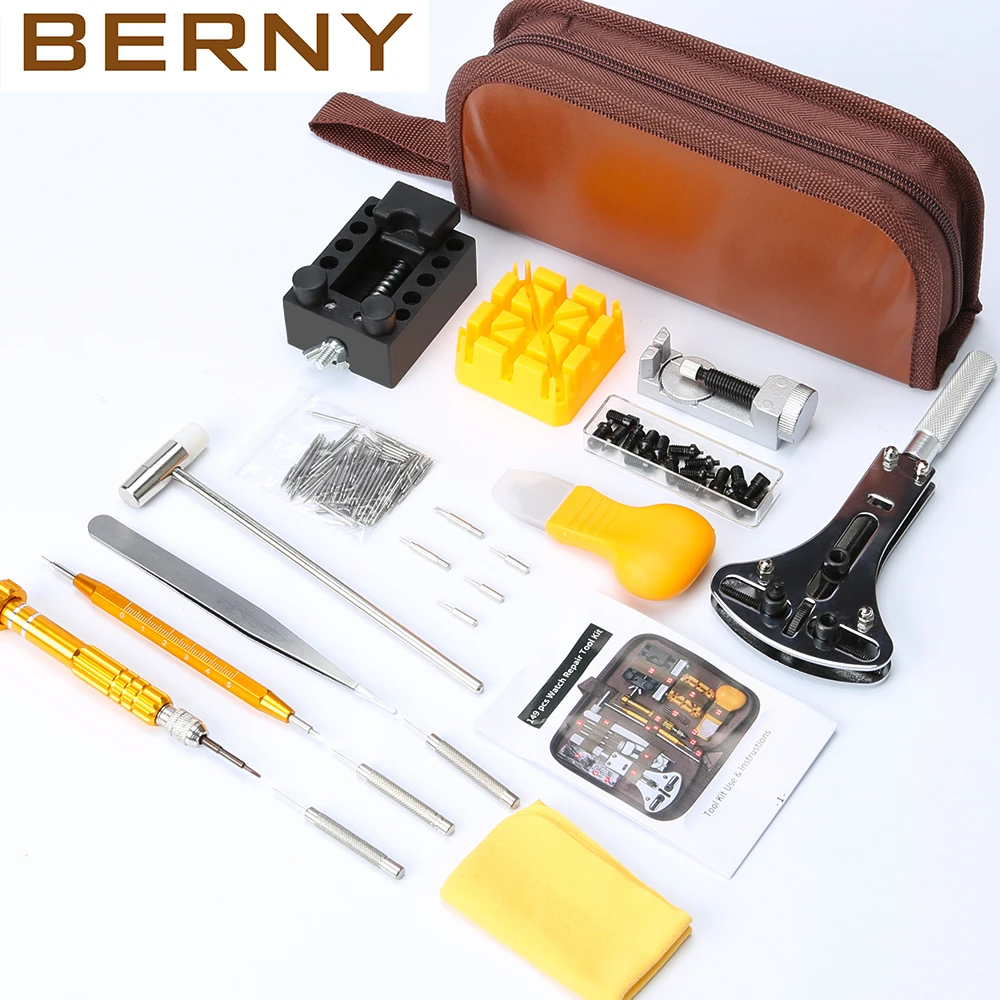 BERNY Watch Repair Tool Kit Watch Link Pin Remover Case Opener Spring Bar Remover Watch Repair Set Dissolving Opener 149Pcs