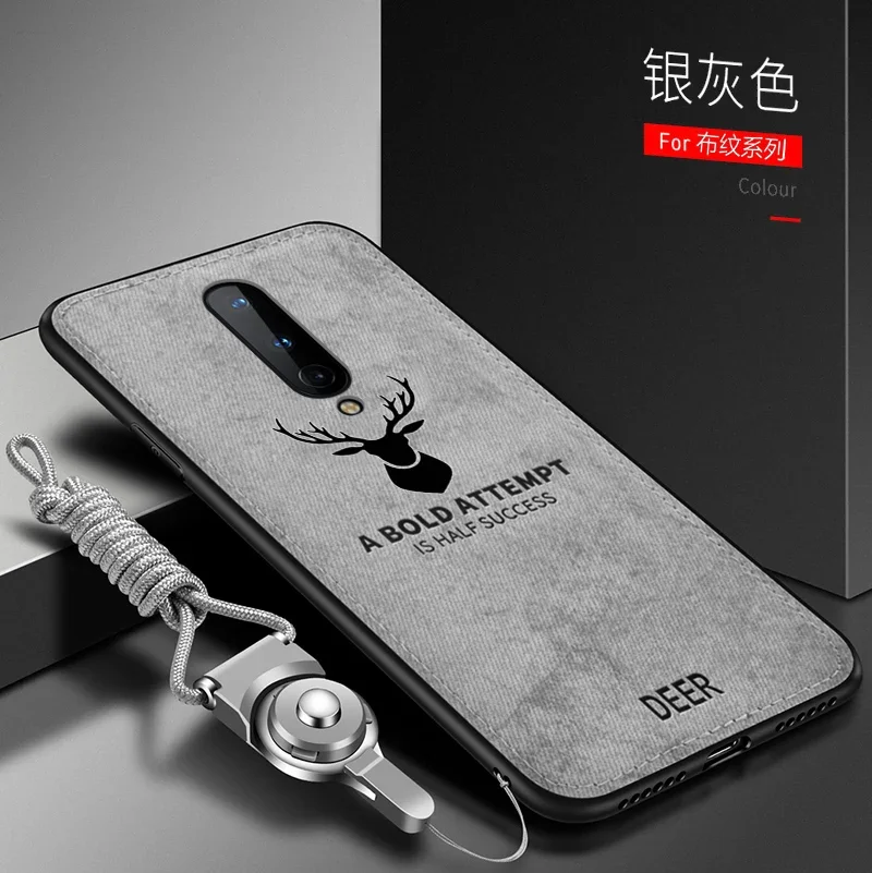 For OnePlus 8 Pro Case Luxury Soft Silicone+Hard fabric Deer Cat Protective Back Cover Case for one plus 8 8pro oneplus8 shell