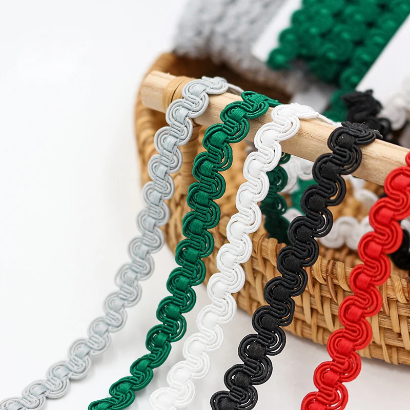 

10 ярдов, 1 см, волнистая кружевная бейка, лента для украшения одежды, аппликация, обрезка краев, лента со стразами, тканая лента для шитья