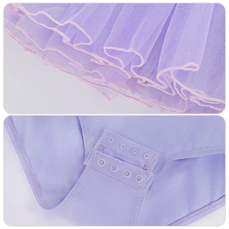 Mädchen Ballett Trikots Tanz Tutu Farbe Spleißen Tanz Bodys Langarm Kinder Gymnastik Trikot mit 4-lagigem Mesh Tutu Rock