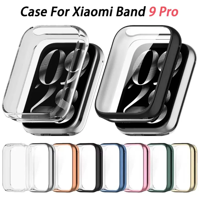 Soft TPU Case For Xiaomi Mi Band 9 Pro Smart Watch Strap Bumper Cover Screen Protector For Xiaomi Mi Band9 Pro