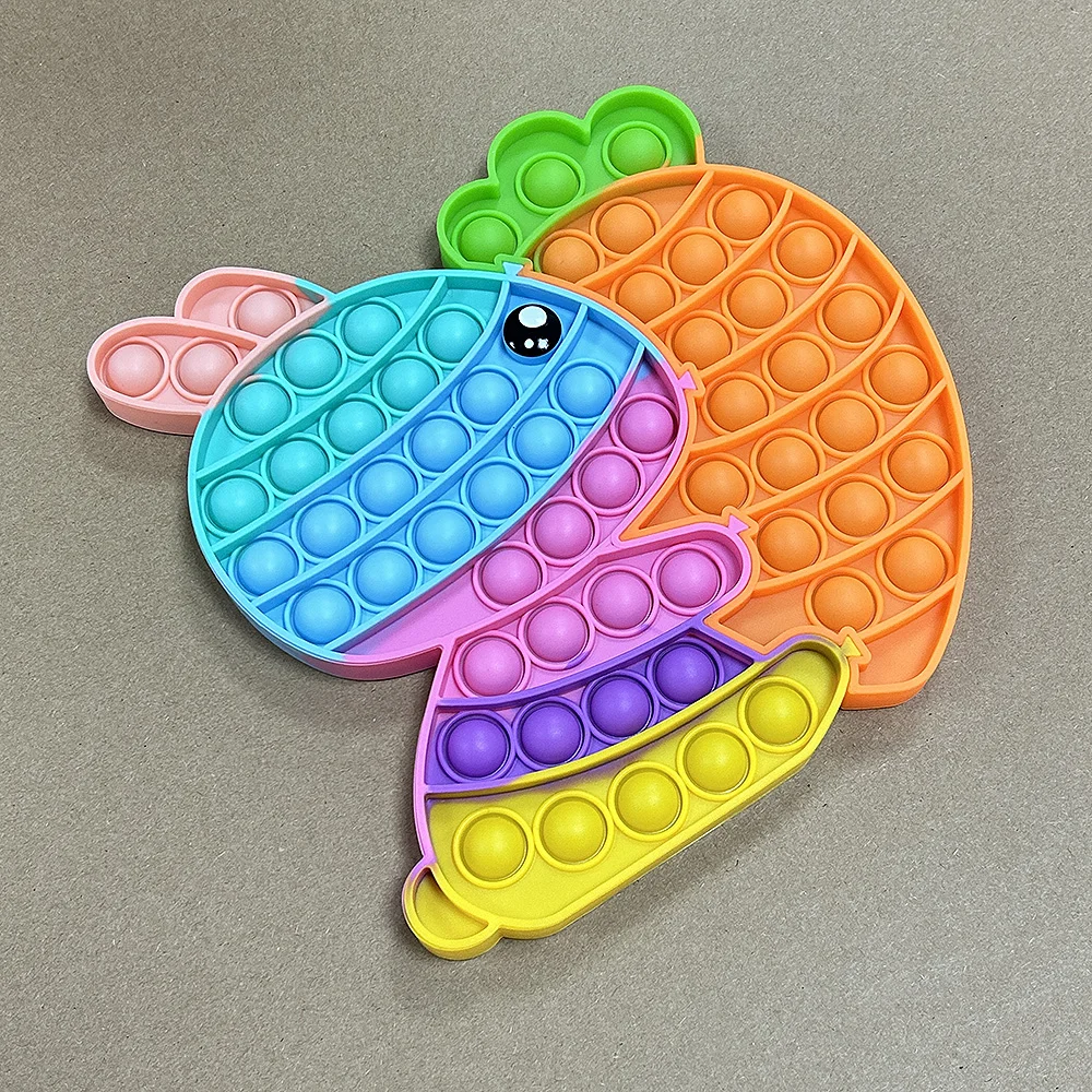 Bunny Carrot Bubble Sensory Fidget Toys, Quick Push Puzzle Block Board Games, Gifts for Easter Birthday Christmas