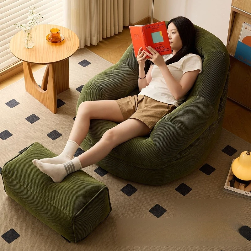 أريكة غرفة المعيشة الكسولة واحدة مريحة كرسي حصير المتسكع شرفة الترفيه كرسي مع مسند القدمين أثاث غرفة المعيشة