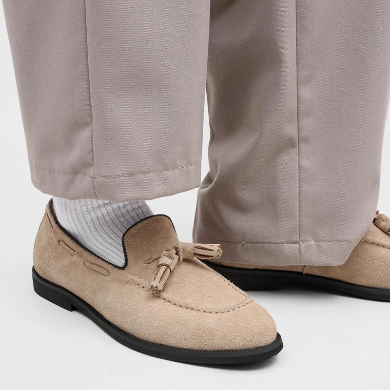 Spring Summer Men Suede Leather Fringed Loafers Are Exquisite Delicate Comfortable Fashionable Suitable for Daily Commuting