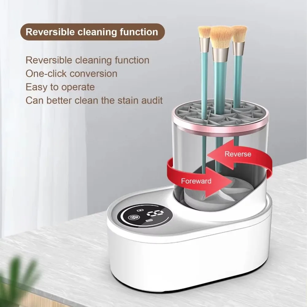 Electric Makeup Brush Cleaner Automatic Cosmetic Brushes Cleaner USB Rechargeable Brush Cleaning Drying Machine for Salon