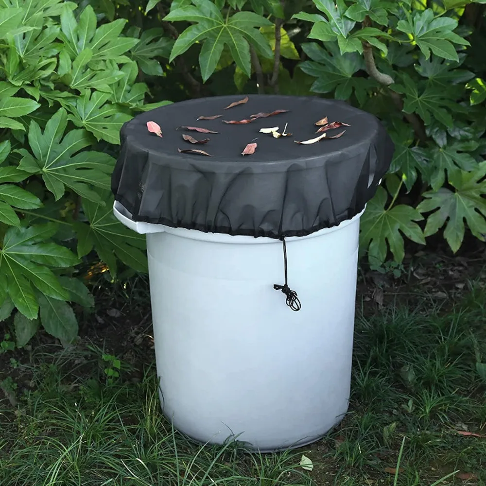 4PCS Adjustable Closure Rain Barrel Mesh Cover 37.4 Inch Size Fine Mesh Screen Rain Bucket Leaf Filter