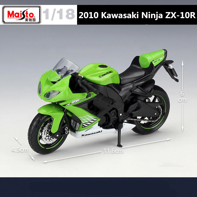 Maisto 1:18 Kawasaki Ninja ZX-10R Alloy Motorcycle Model Diecast Metal Toy Motorcycle Model Simulation Collection Children Gifts