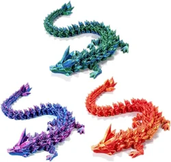 Dragon flexible imprimé en 3D, jouet artisanal, décoration de bureau, cadeaux