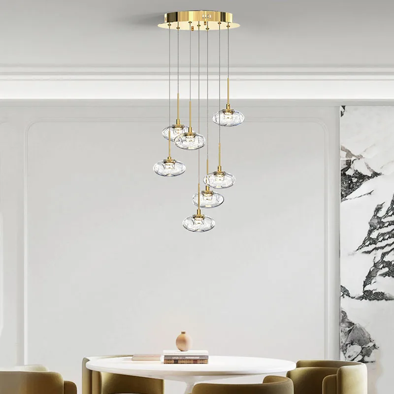 

Современный подвесной светильник для лестницы для украшения дома, подвесной светильник для гостиной и столовой, потолочные светодиодные светильники для внутреннего освещения