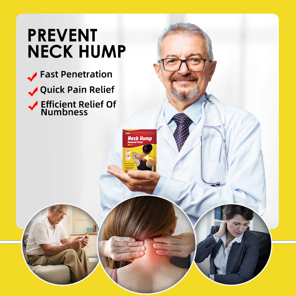 Sumifun Neck Hump Removal Plaster Dowager Hump Neck Drain Patch Medical Posture Corrector Massage Muscle Relax Chinese Medicine