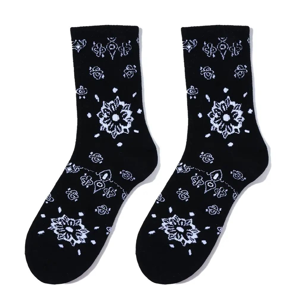 

Comfortable Fashion Cotton Harajuku Sports Street Paisley Flower Socks Middle Tube Socks Women Hosiery Korean Style Socks