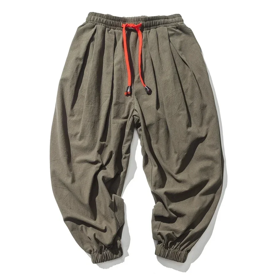 Neue Trendy Männer Harem Hosen Lose Übergroßen Stil Baumwolle und Leinen Hohe Qualität Jogger Jogginghose Casual Männliche Hosen – Detail 3