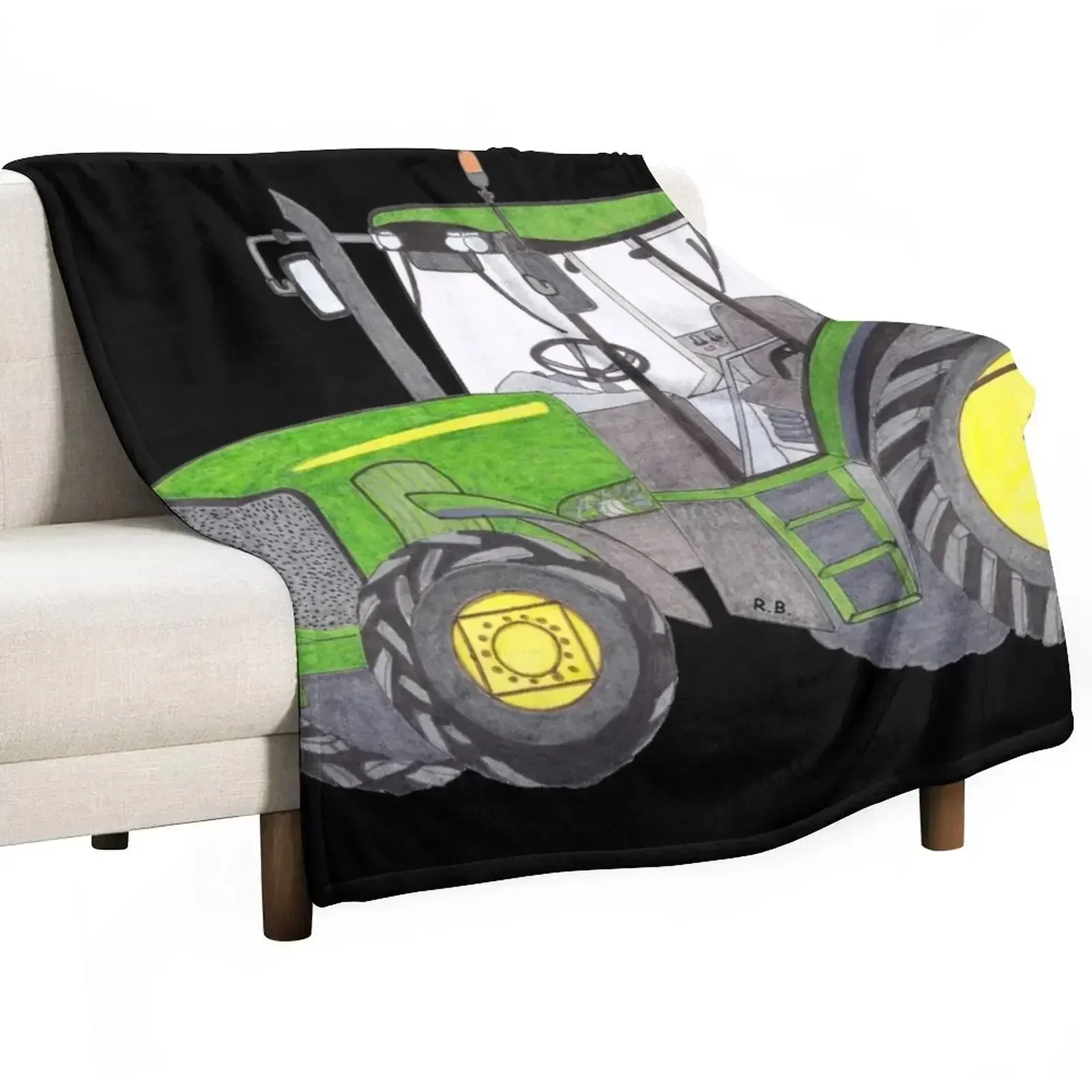 TRACTOR Throw Blanket Plaid Vintage Luxury St Warm blankets and throws Single Blankets