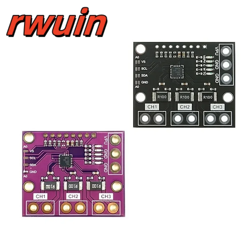 I2C SMBUS INA3221 Triple-Channel Shunt Current Power Supply Voltage Monitor Sensor Board Module Replace INA219 With Pins