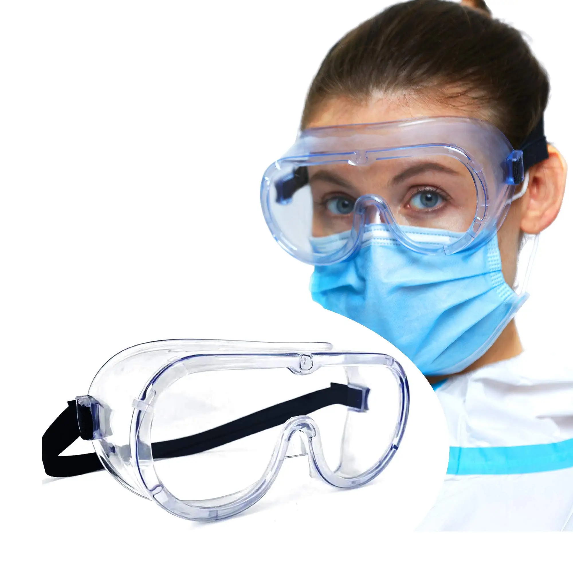 1621AF Anti-Impact Anti Chemical Splash Goggle Glasses HD Clear Eyeglasses Safety Personal Protection UV Work Protective