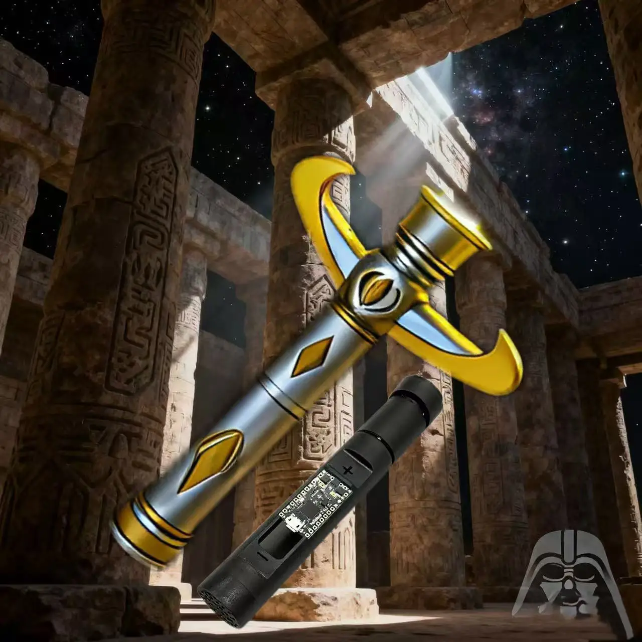 

Only hilt,empty hilt，The lightsaber of the Knights of the Temple, Proffie 2.2, sensitive to the touch, smooth swing, metal text