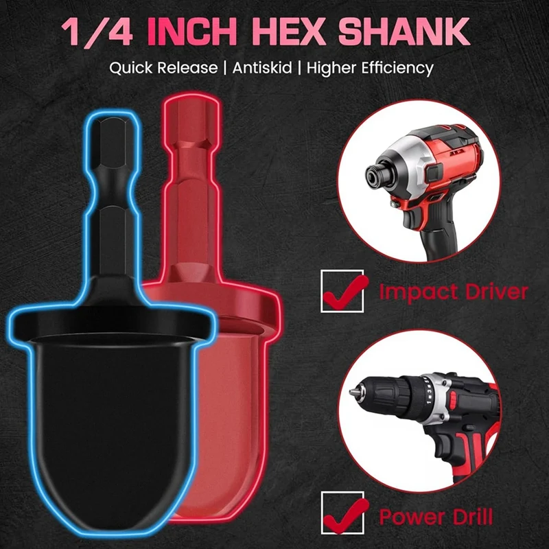 13 PCS Copper Flaring Tool Pipe Expander, Black & Wine Red Carbon Steel 1/4In,3/8In,1/2In,5/8In,3/4In,7/8In Boring Drill Bit