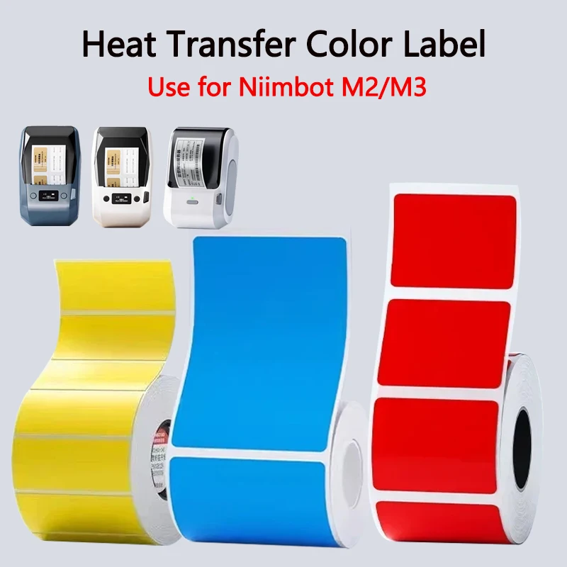 Niimbot M2/M3 Color Label Printing Paper Thermal Transfer Fixed Asset Barcode Green Red Yellow Self-adhesive Circular Stickers