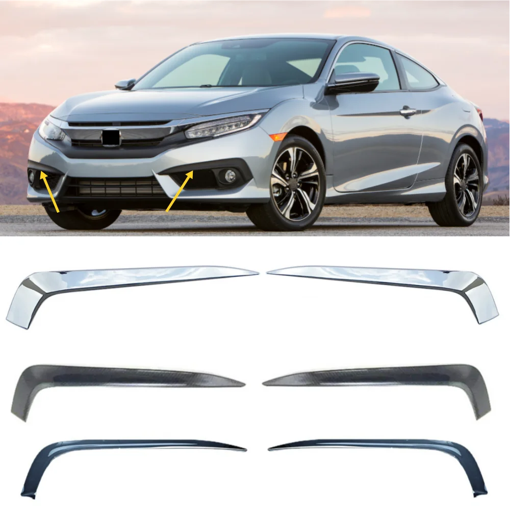 Automobile front bumper grille fog lamp decorative cover For Honda 10th generation Civic 2016 2017 2018