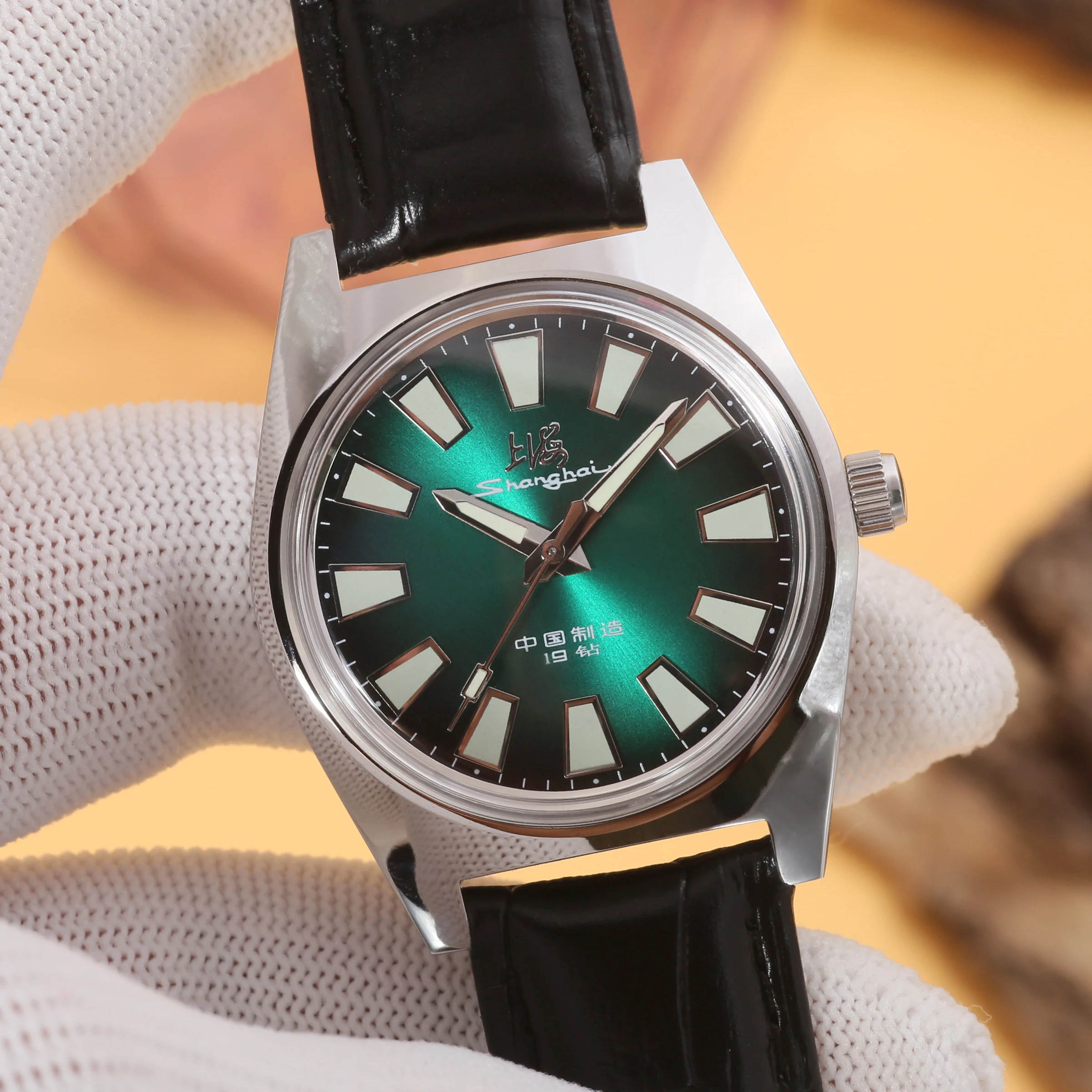Shanghai 36MM Hand-Wind Mechanical Watch 7120 Waterproof Bauhaus Design Watch for Men wholesale
