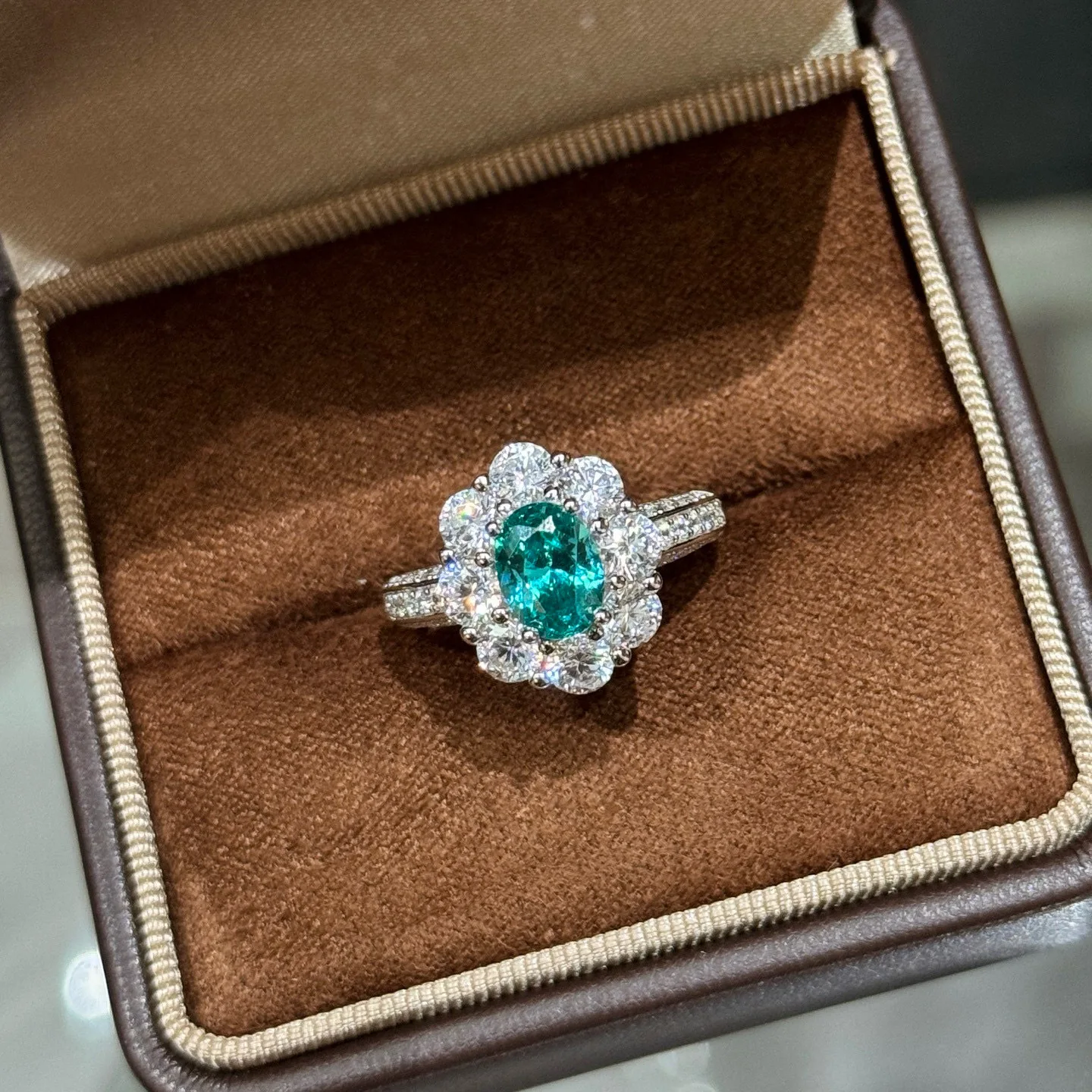 

Кольцо из 100% стерлингового серебра 925 пробы в форме цветка с цирконом AAA для женщин, ювелирные изделия